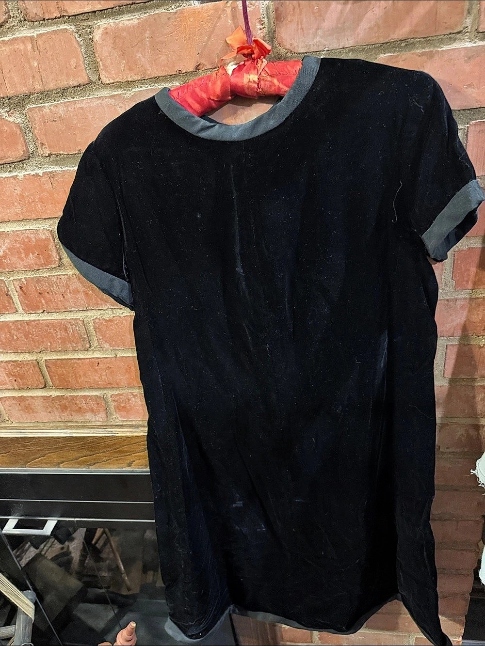 Vintage Suzy Perette Black Velvet Shift Mini Dress